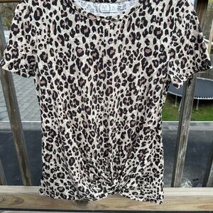 Maurices Brown Black Fitted Short Sleeve Tee